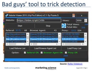 August 2017 / Page 1marketing.scienceconsulting group, inc.
linkedin.com/in/augustinefou
Bad guys’ tool to trick detection
Source: Ratko Vidakovic
 
