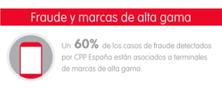 Fraude y marcas de alta gama
Un 60% de los casos de fraude detectados
por CPP España están asociados a terminales
de marcas de alta gama.
 