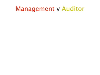 Management v Auditor
 