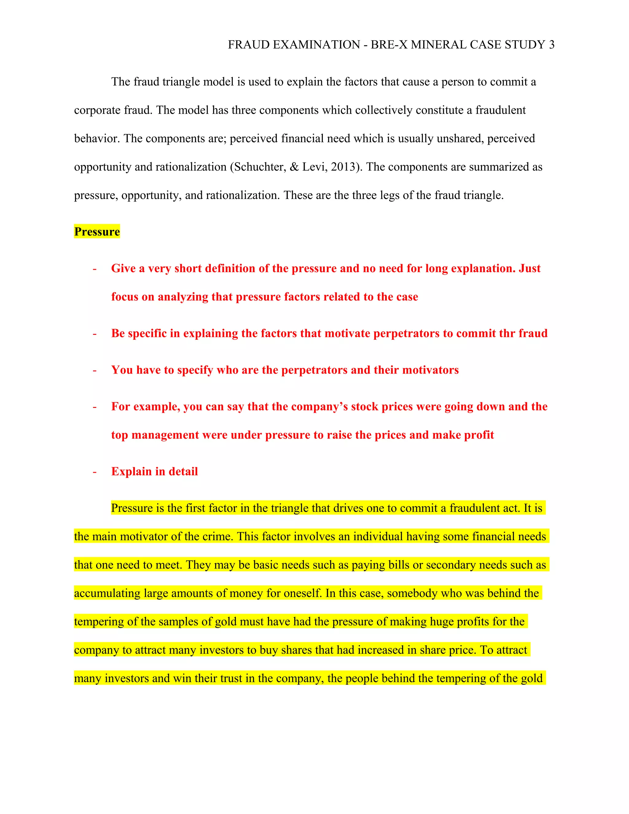 Fraud examination bre x minerals case study | DOC