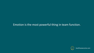 Emotion is the most powerful thing in team function.
levelfiveexecutive.com
 
