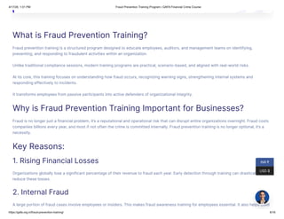Comprehensive Corporate Fraud Prevention Training Program by GAFA | PDF