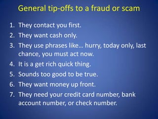 Frauds and scams | PPTX