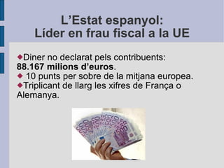 L’Estat espanyol: Líder en frau fiscal a la UE ,[object Object],[object Object],[object Object]