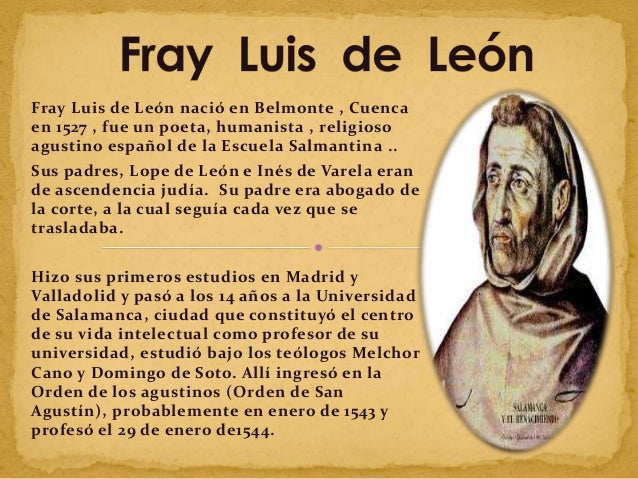 Resultado de imagen para FRAY LUIS DE LEON poemas
