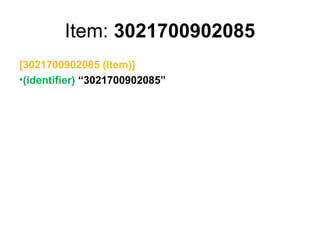 Item: 3021700902085
[3021700902085 (Item)]
•(identifier) “3021700902085”
 