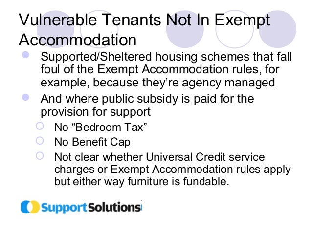 Funding Furniture In Housing Benefit Claims For Tenants With Addition