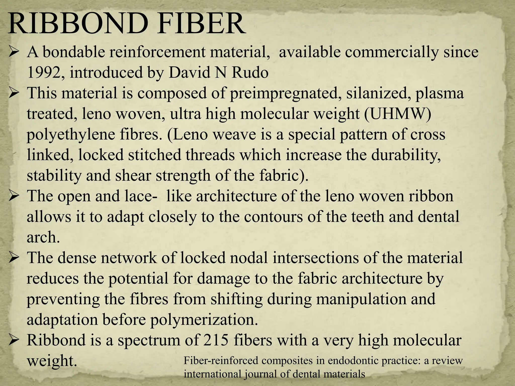 FIBRE REINFORCED COMPOSITE USEC IN CONSERVATIVE DENTISTRY AND ...