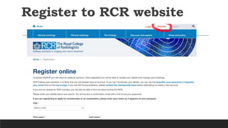 Register to RCR website
 