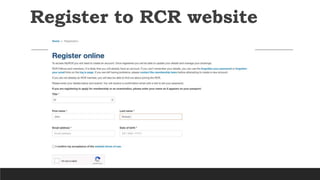 Register to RCR website
 