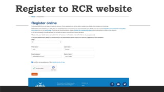 Register to RCR website
 