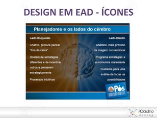 DESIGN EM EAD - ÍCONES
Design em EaD - Ícones
 
