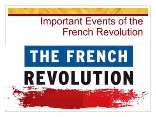 Important Events of the
    French Revolution
 