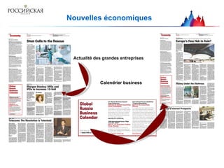 Nouvelles économiques  Actualité des grandes entreprises  Calendrier business  