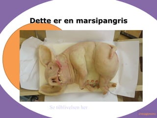 Dette er en marsipangris Se tilblivelsen her 