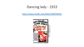 Dancing lady - 1933
http://www.imdb.com/title/tt0023926/
 
