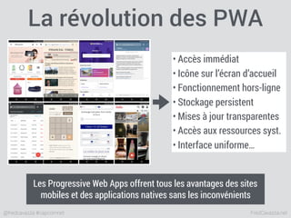 FredCavazza.net@fredcavazza #capcomnet
La révolution des PWA
Les Progressive Web Apps offrent tous les avantages des sites...