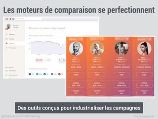 FredCavazza.net@fredcavazza #CRMMmeetings
Les moteurs de comparaison se perfectionnent
Des outils conçus pour industrialiser les campagnes
 