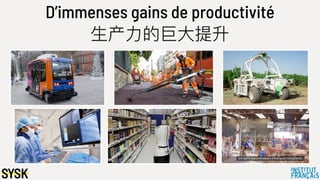 D’immenses gains de productivité
⽣生产⼒力力的巨⼤大提升
 