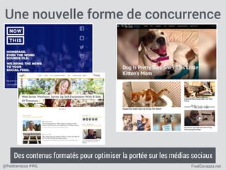 FredCavazza.net@fredcavazza #WiL
Une nouvelle forme de concurrence
Des contenus formatés pour optimiser la portée sur les médias sociaux
 