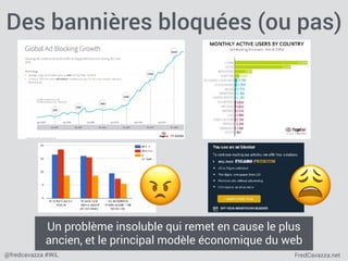 FredCavazza.net@fredcavazza #WiL
Des bannières bloquées (ou pas)
Un problème insoluble qui remet en cause le plus
ancien, et le principal modèle économique du web
😠 😩
 