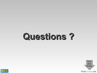 Questions ? Pour plus d’infos 
