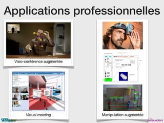 Applications professionnelles
Visio-conférence augmentée
Virtual meeting Manipulation augmentée