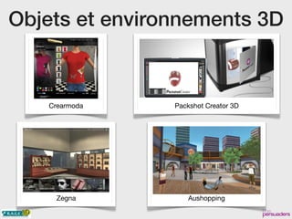 Objets et environnements 3D
Crearmoda Packshot Creator 3D
Zegna Aushopping
