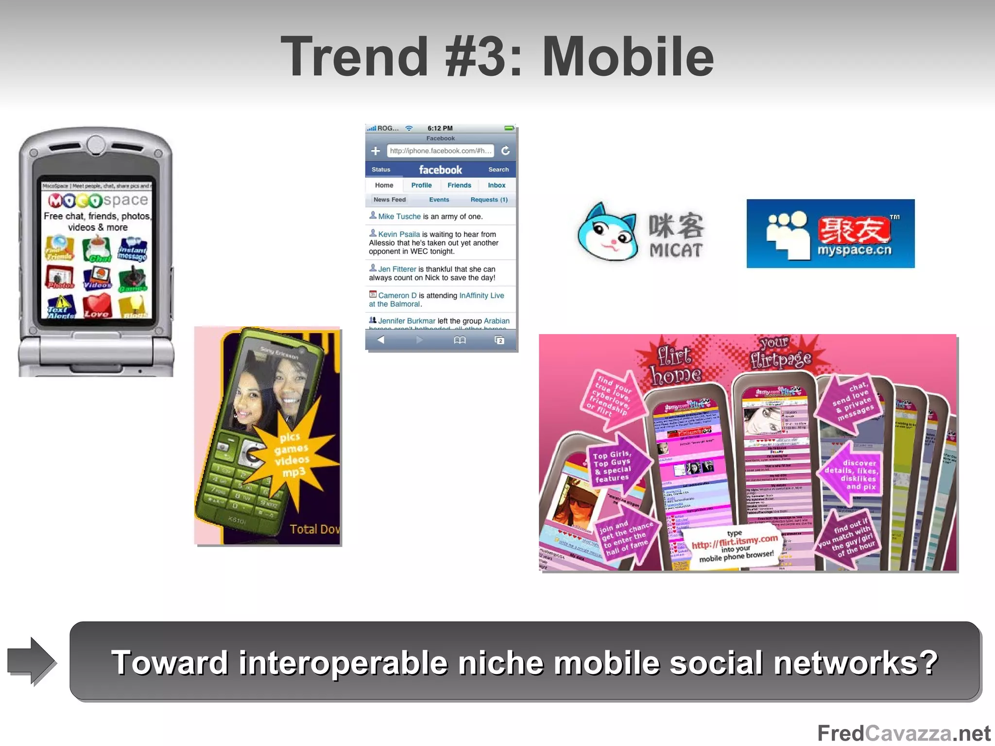 Trend #3: Mobile Toward interoperable niche mobile social networks? 