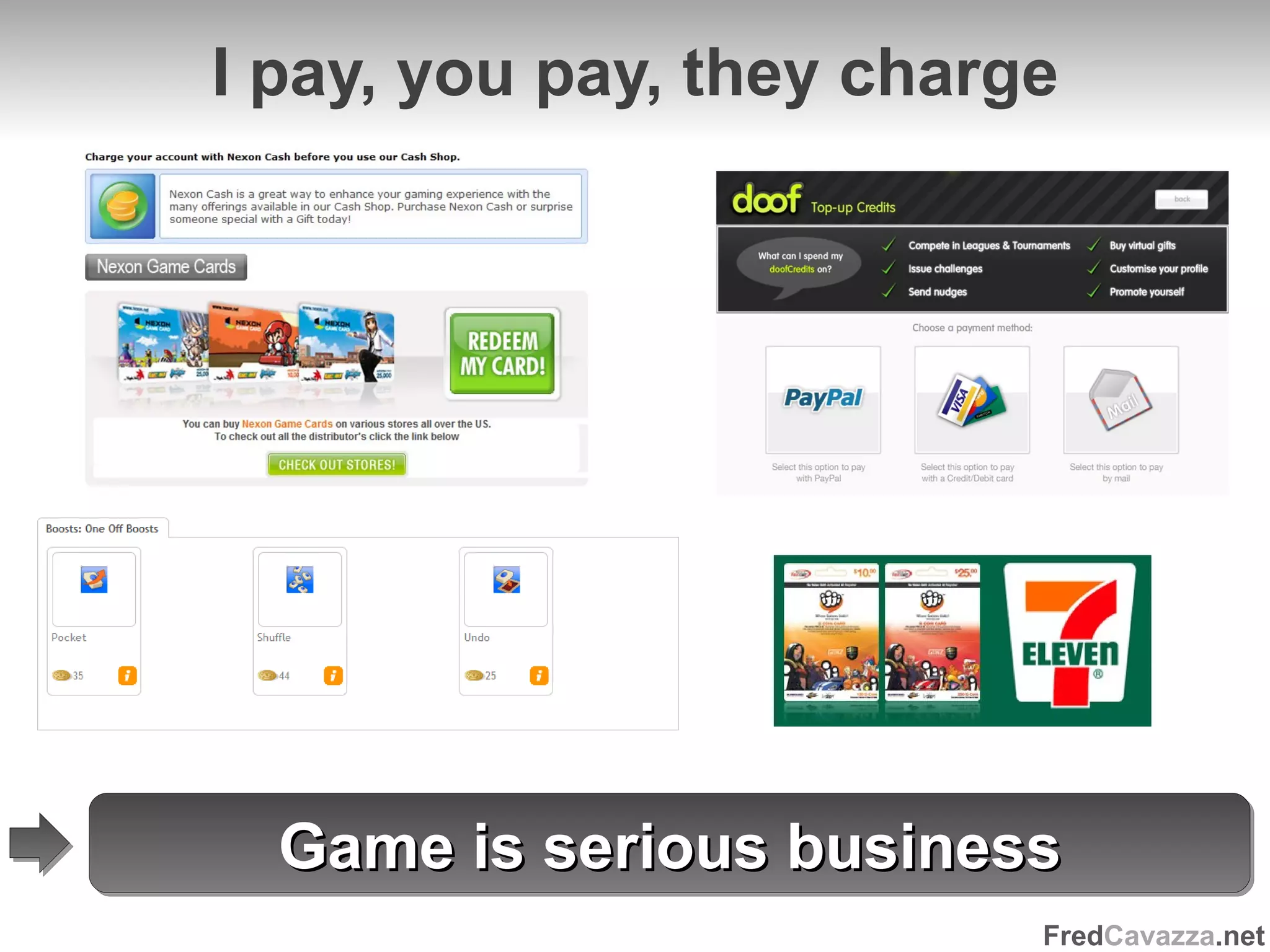 I pay, you pay, they charge Game is serious business 