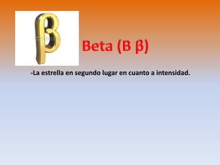 -La estrella en segundo lugar en cuanto a intensidad. 
 