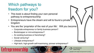 Generations
of entrepreneurs
• Gen X and Baby Boomers more
entrepreneurial than Gen Y.
• Gen Ys are also less risk averse
• Boomers have everything needed to make
a business successful.
• Generation Z (1995-2009) never knew the
pre-internet world.
• Generation Alpha (2010+). For them,
smartphones have always existed.
 