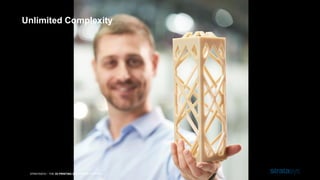 14 STRATASYS / THE 3D PRINTING SOLUTIONS COMPANY
Unlimited Complexity
STRATASYS / THE 3D PRINTING SOLUTIONS COMPANY
 