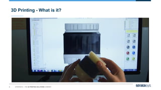 2 STRATASYS / THE 3D PRINTING SOLUTIONS COMPANY
3D Printing - What is it?
 
