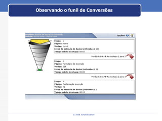 Observando o funil de Conversões 