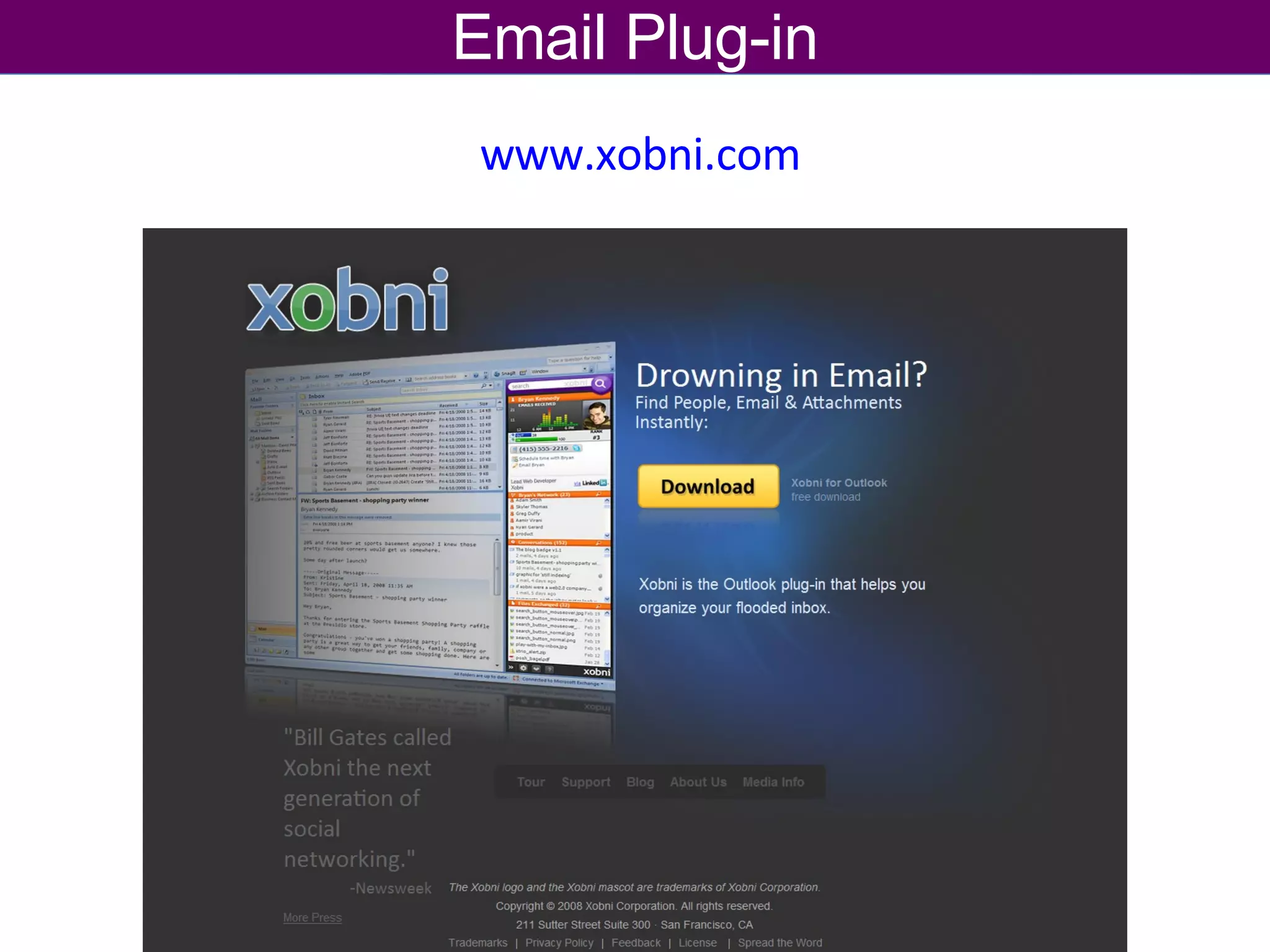 www.xobni.com   Email Plug-in 