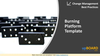 Want more tools and templates? Visit https://upboard.io/
Change Management
Best Practices
Burning
Platform
Template
 