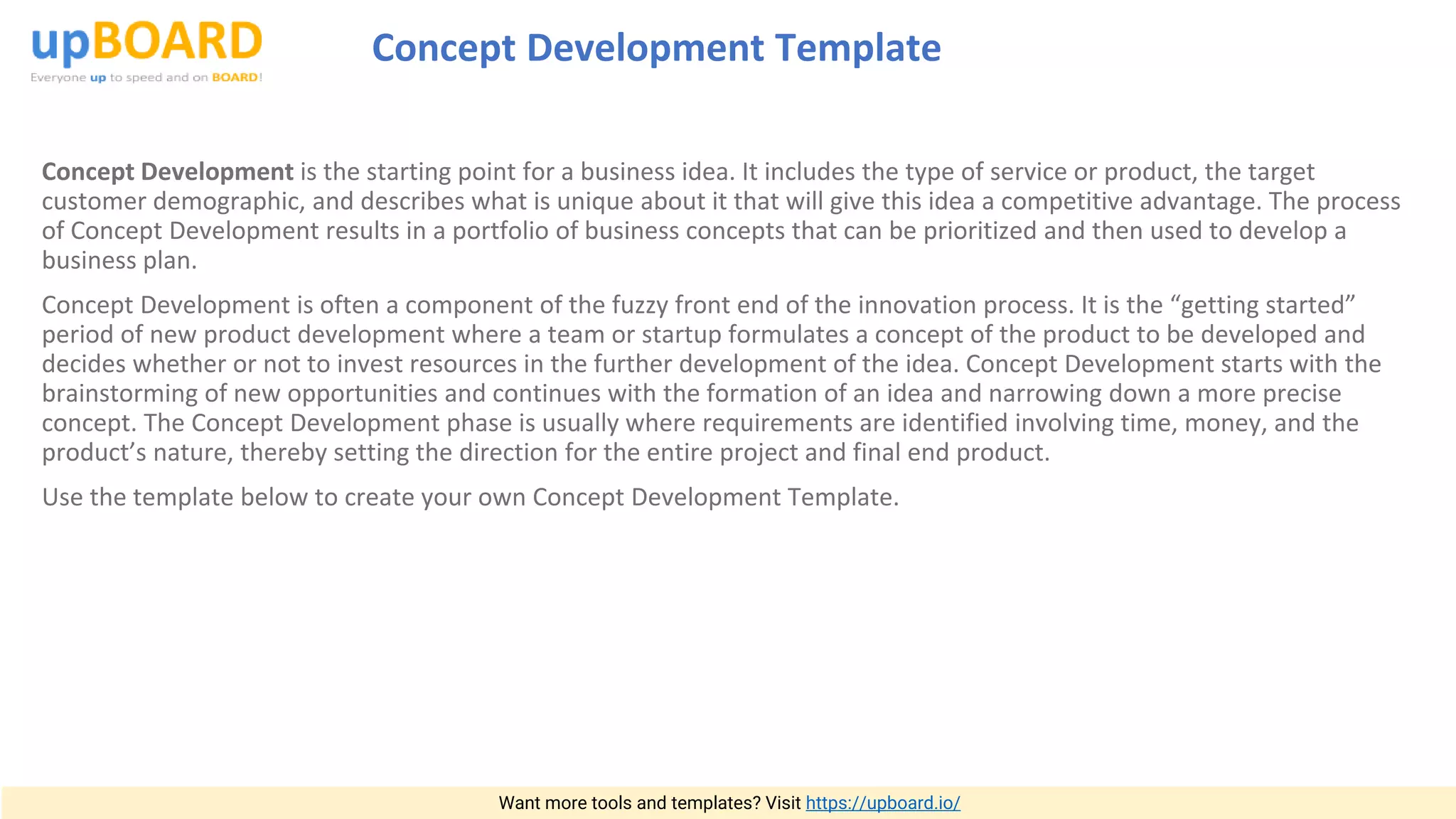 Concept Development Template | PPT