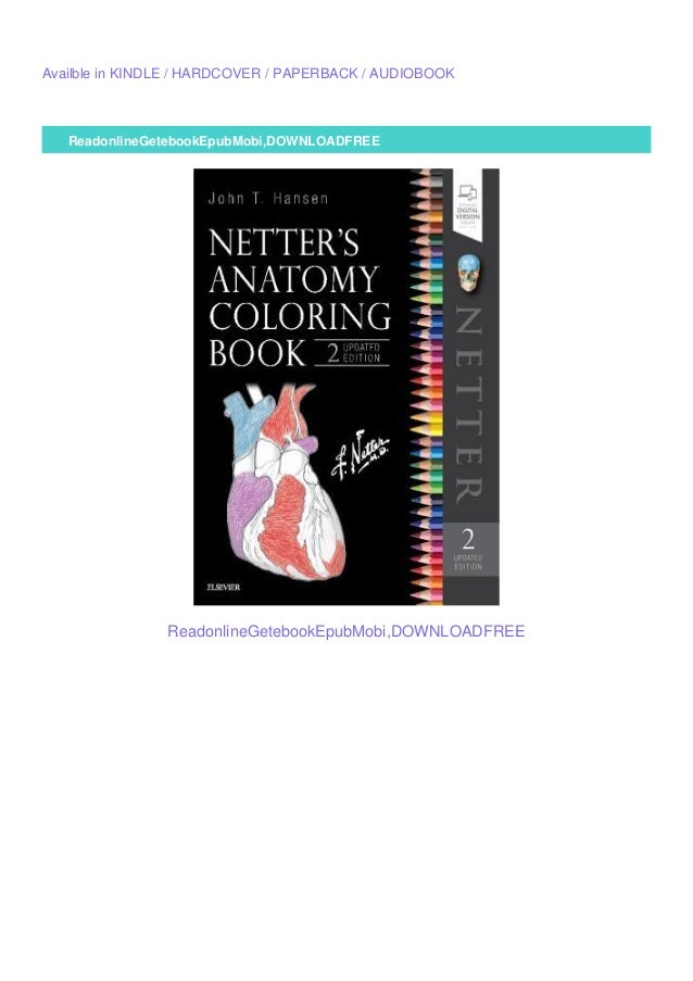 Download Free Download Netter S Anatomy Coloring Book Updated Editionbyjohn T