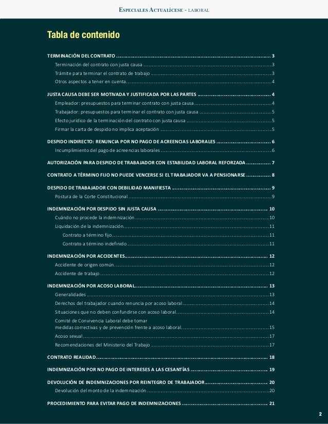 Terminación de Contrato Laboral