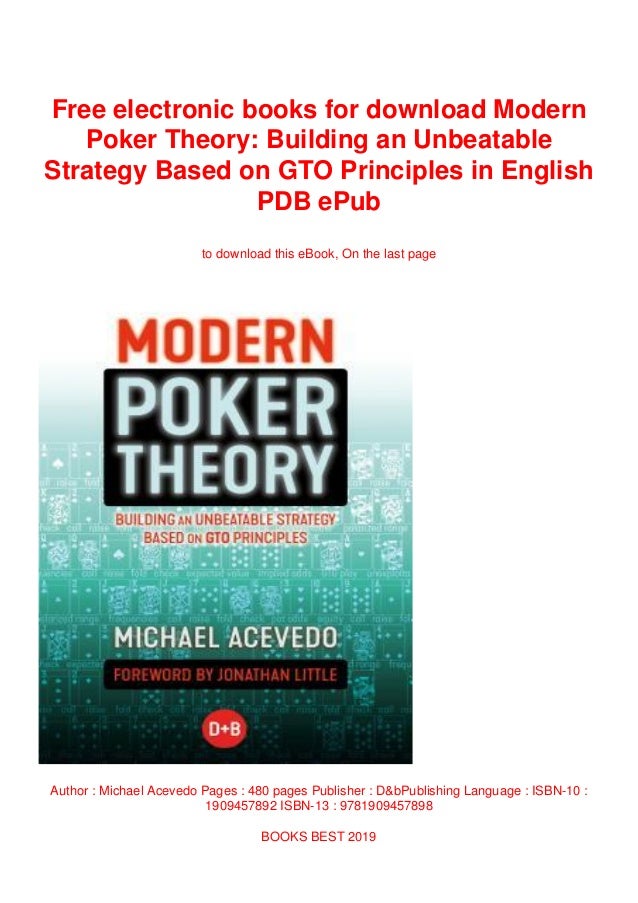 Modern Poker Theory