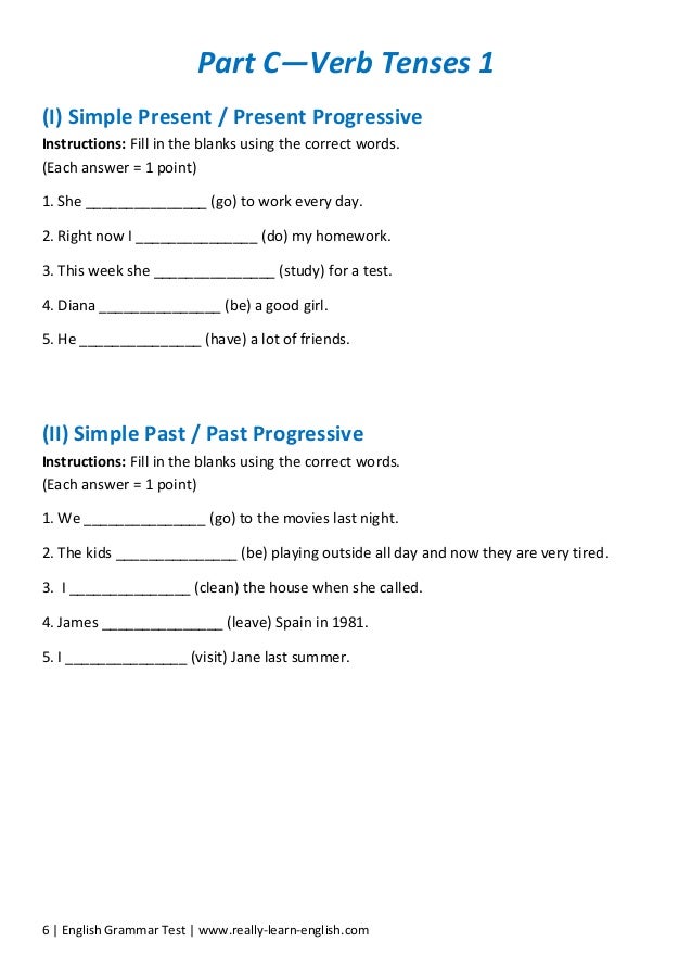 Free english grammar test with answers pdf 