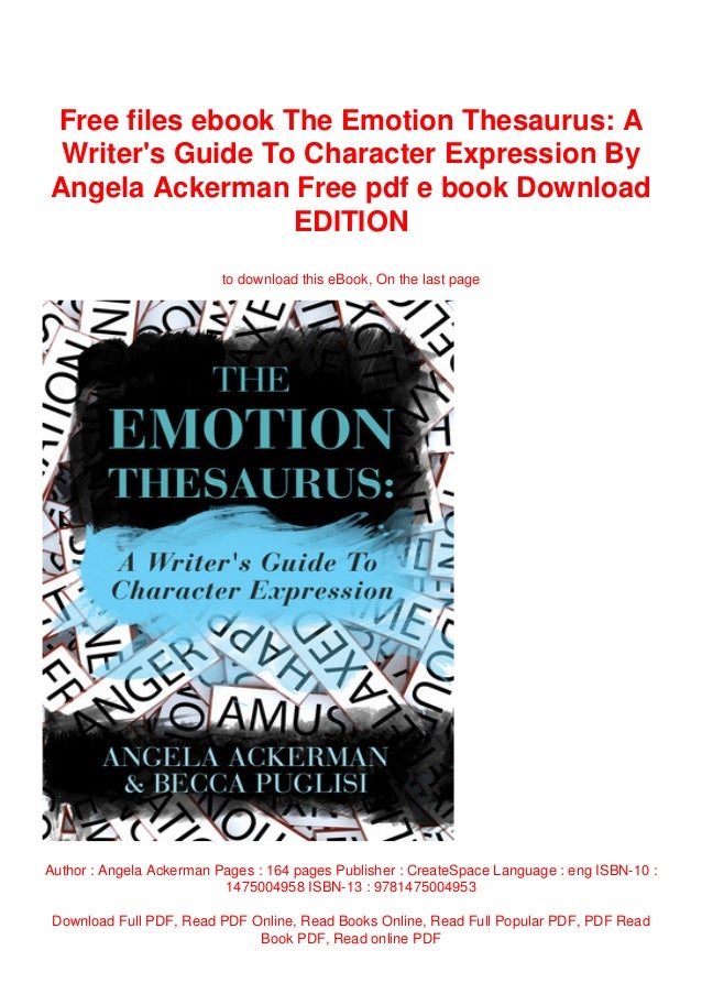 the emotion thesaurus pdf download free