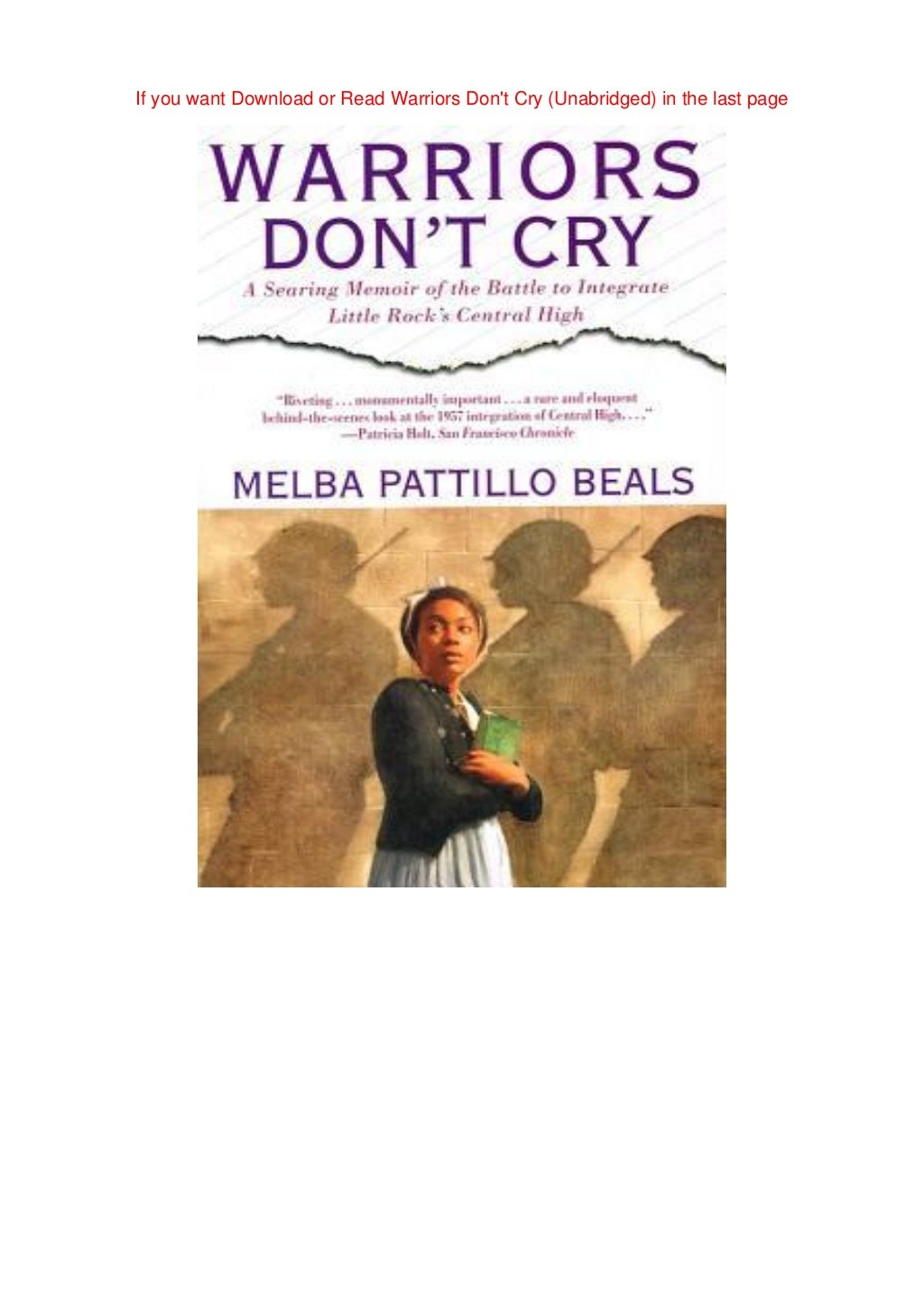 Free files ebooks Warriors Don't Cry (Unabridged) By Melba Pattillo