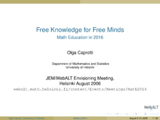 Free Knowledge for free minds scenario