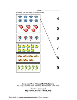 Math Worksheets For Kindergarten and Preschool | PDF