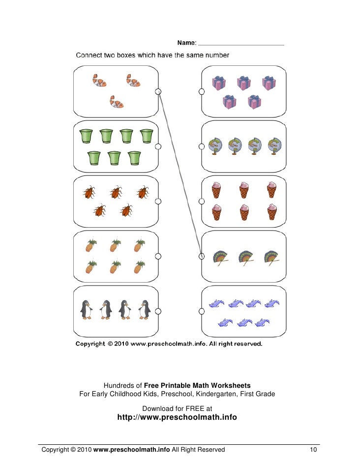 math worksheets for kindergarten and preschool