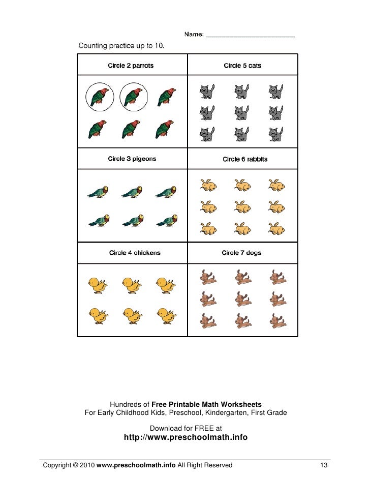 Math worksheets for preschoolers high school