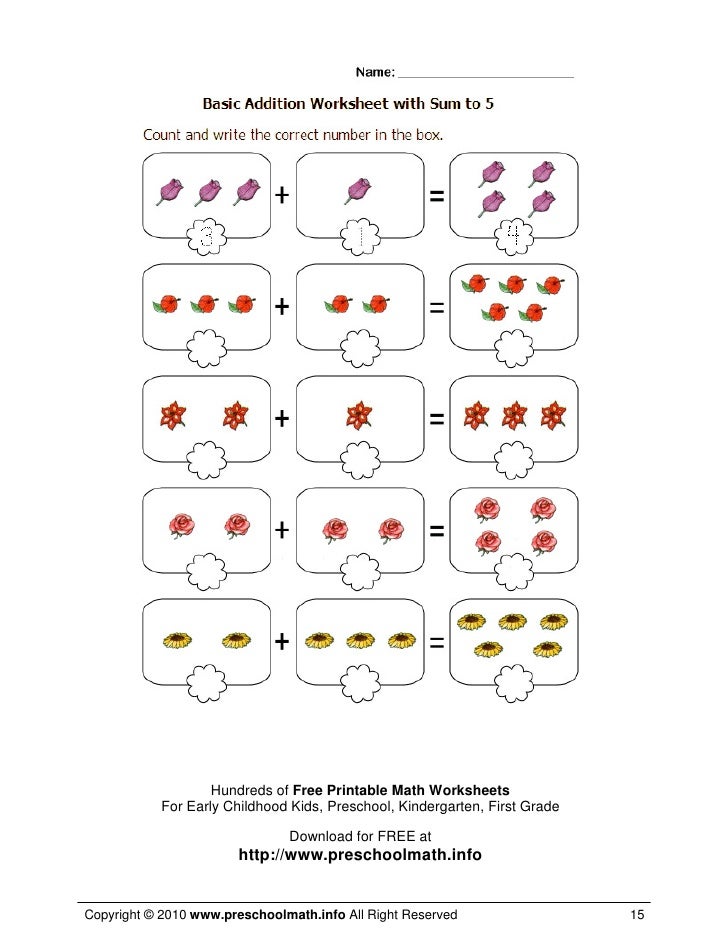 Math Worksheets For Kindergarten And Preschool