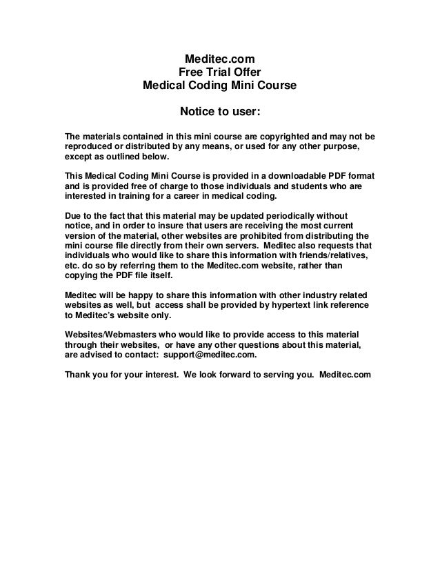 writing medical course letter Free Medical Coding Course